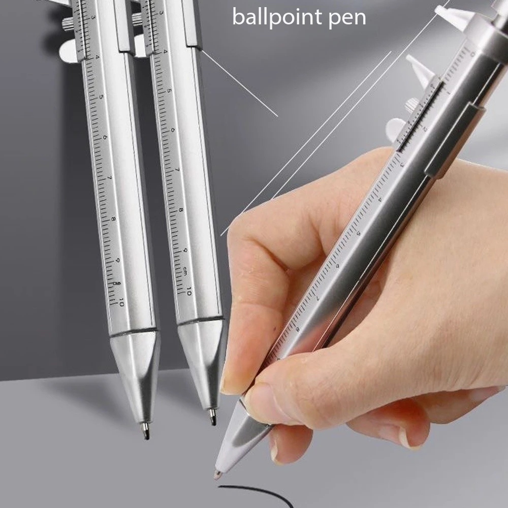 

Multifunction Caliper Ruler 0-100 Vernier Caliper Ball-Point Stationery Pen Ball-Point Blue/Black Refill Vernier Caliper Tools