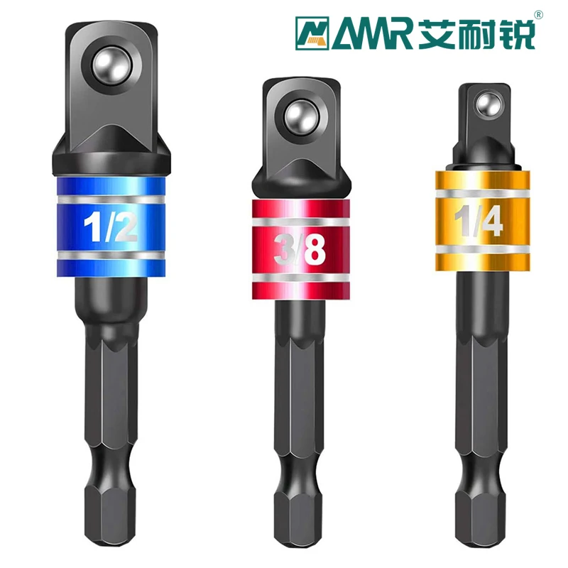 1pc/3pcs Impact Grade Socket Adapter Extension Set Turns Power Drill Into High Speed Nut Driver 1/4Inch Hex Shank