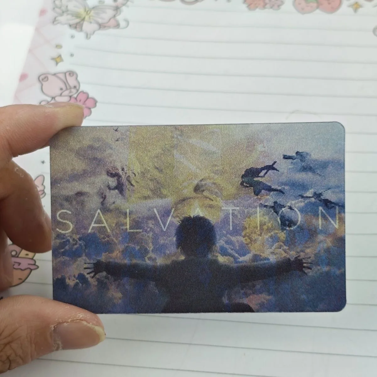 6in1 Popular anime memory raster card with keychain, on the other side of the sea is a free dynamic card