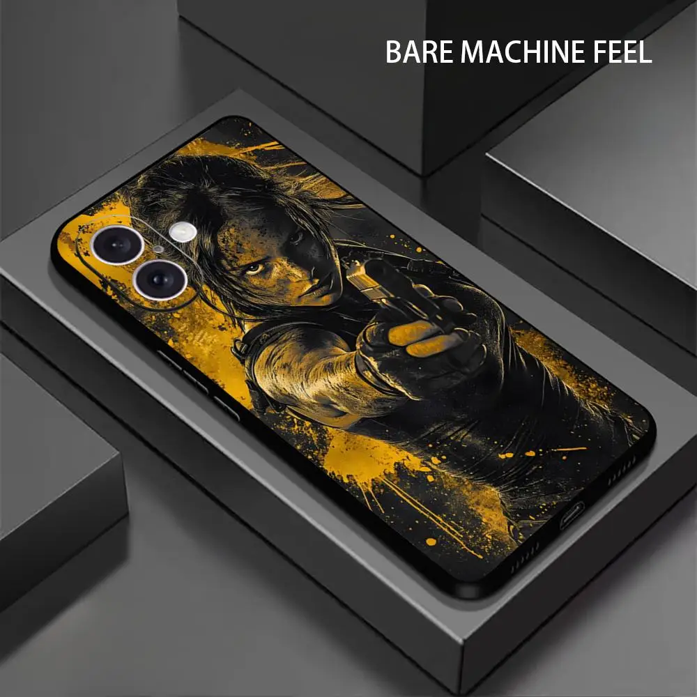 لعبة تومب رايدر حافظة هاتف ساخنة آيفون 17 16 15 14 13 12 11 X XR XS 8 Plus Mini Pro Max غطاء ناعم أسود مقاوم للصدمات