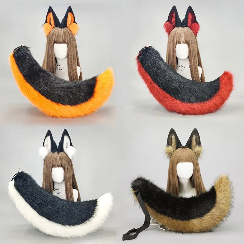 ใหม่น่ารักสาว Furry สัตว์สุนัขหู Headdress ตุ๊กตา Handmade Headband อะนิเมะสําหรับคริสต์มาสฮาโลวีนคอสเพลย์อุปกรณ์เสริม
