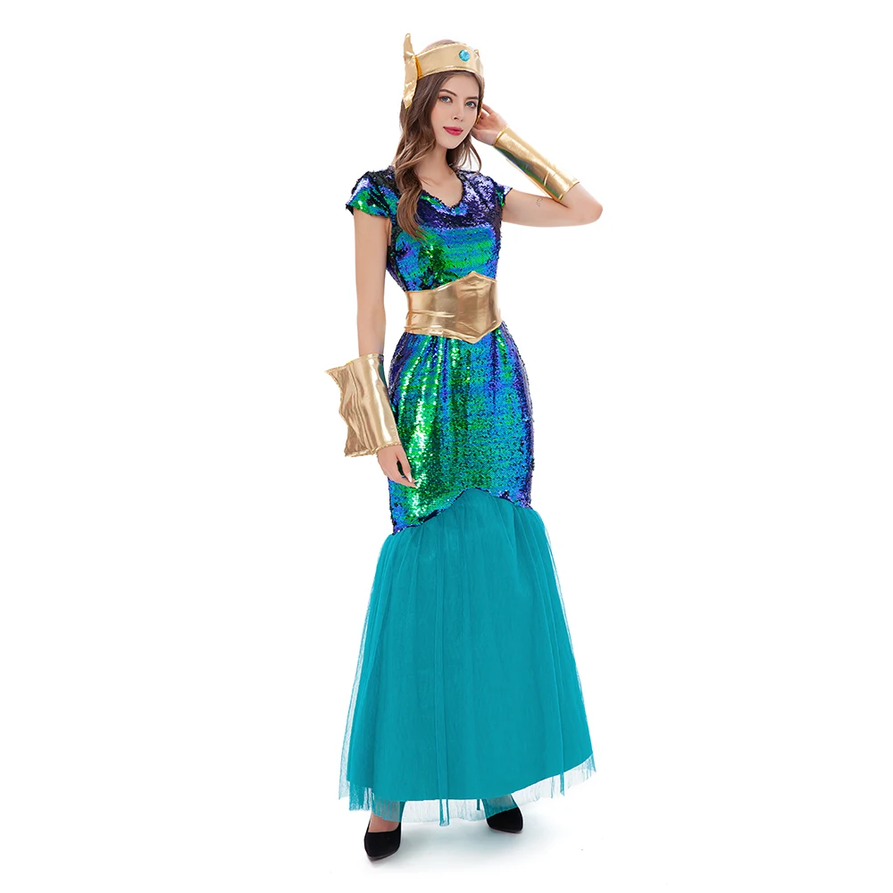Neues Königinnen-Prinzessinnen-Kostüm Super Damen-Kostüme Erwachsenen-Meerjungfrauen-Prinzessinnen-Kostüm für Halloween Karneval Faschingskleidung – Detail 11