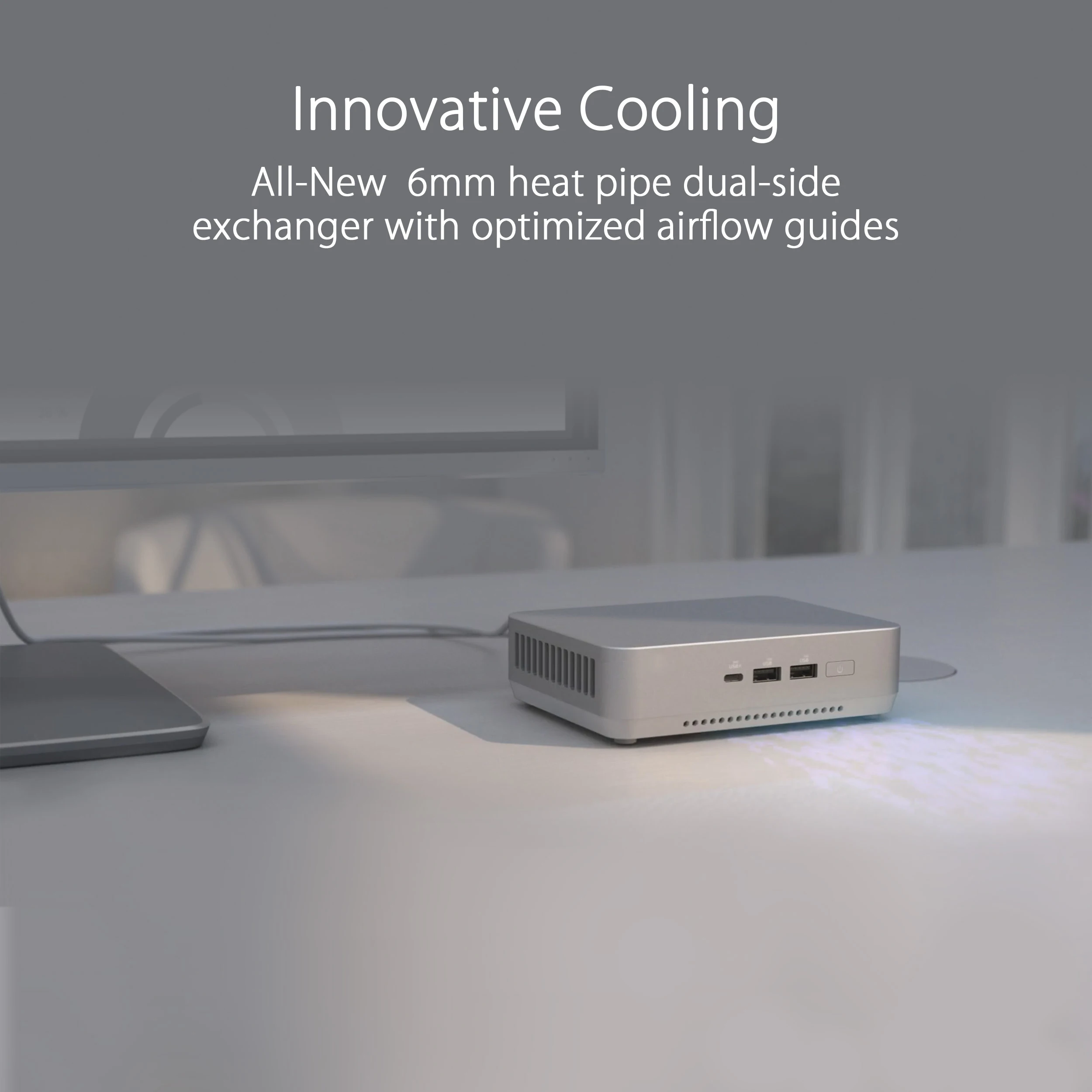 ASUS NUC 14 Pro + Slim Desktop PC Core Ultra 7 155H 32GB RAM 1TB SSD Windows 11 pro WiFi 6E Bluetooth 5.3 Chassi de alumínio prateado