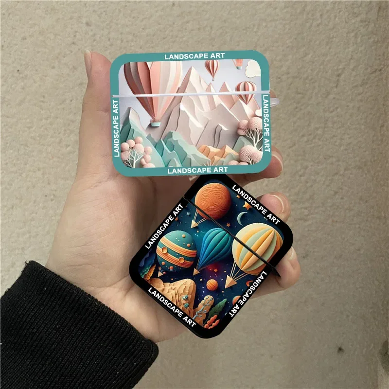 

Creative Mountain Landscape Earphone Case for Airpods 4th 3rd 2 Pro 3 Hard Cover for Airpod 2 3 1 Protective Accessorie Shell