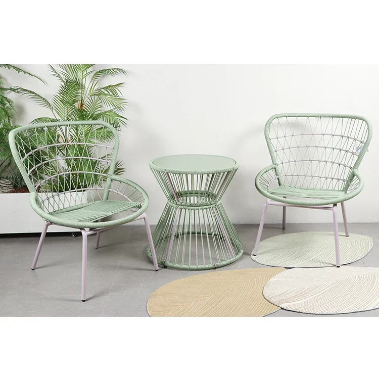 Stackable Outdoor Patio Garden Set Furniture Rope Woven Outdoor Chairs Patio Chair Furniture With Cushion