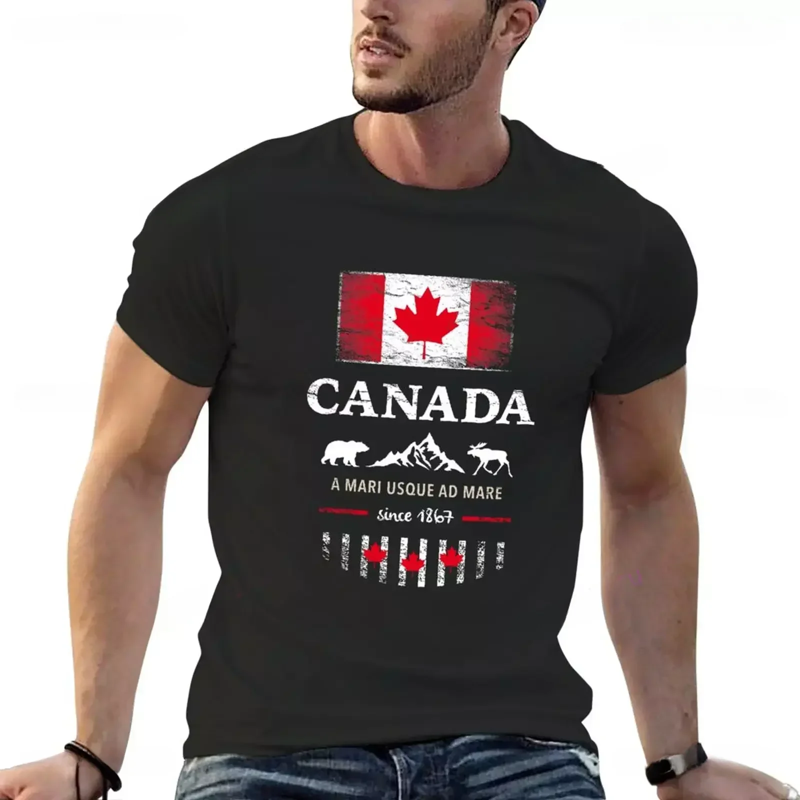 Canada Maple Vancouver Montreal Toronto Maple Leaf Men\'s and Women\'s Short Sleeve Printed T-Shirt Summer Funny Vintage Tops