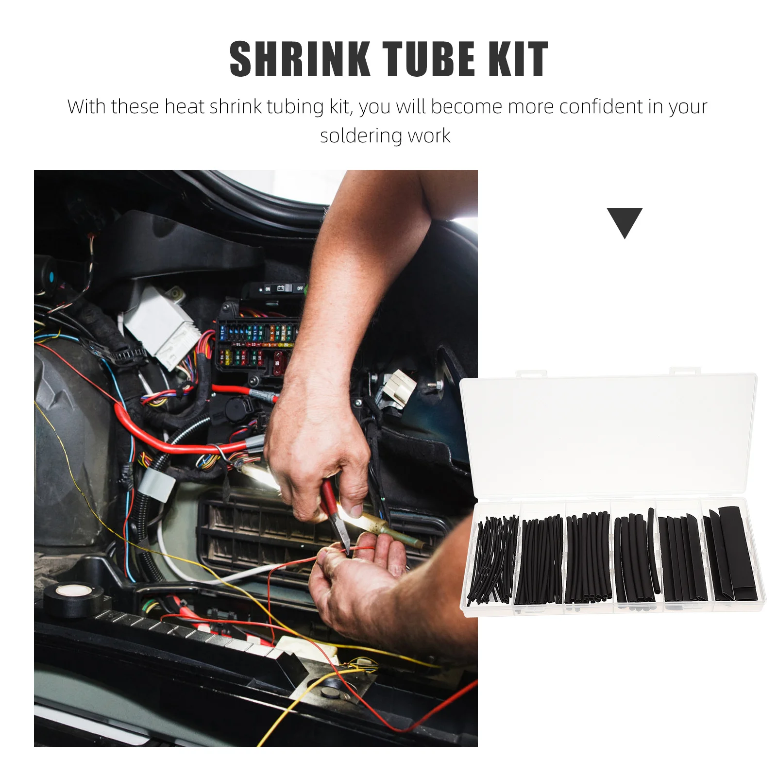 

1Set Heat Shrink Tubing Assorted Sleeving Tube Silicone Rubber Insulated Electrical Wire Repair Kit DIY Heat Shrink Tubing