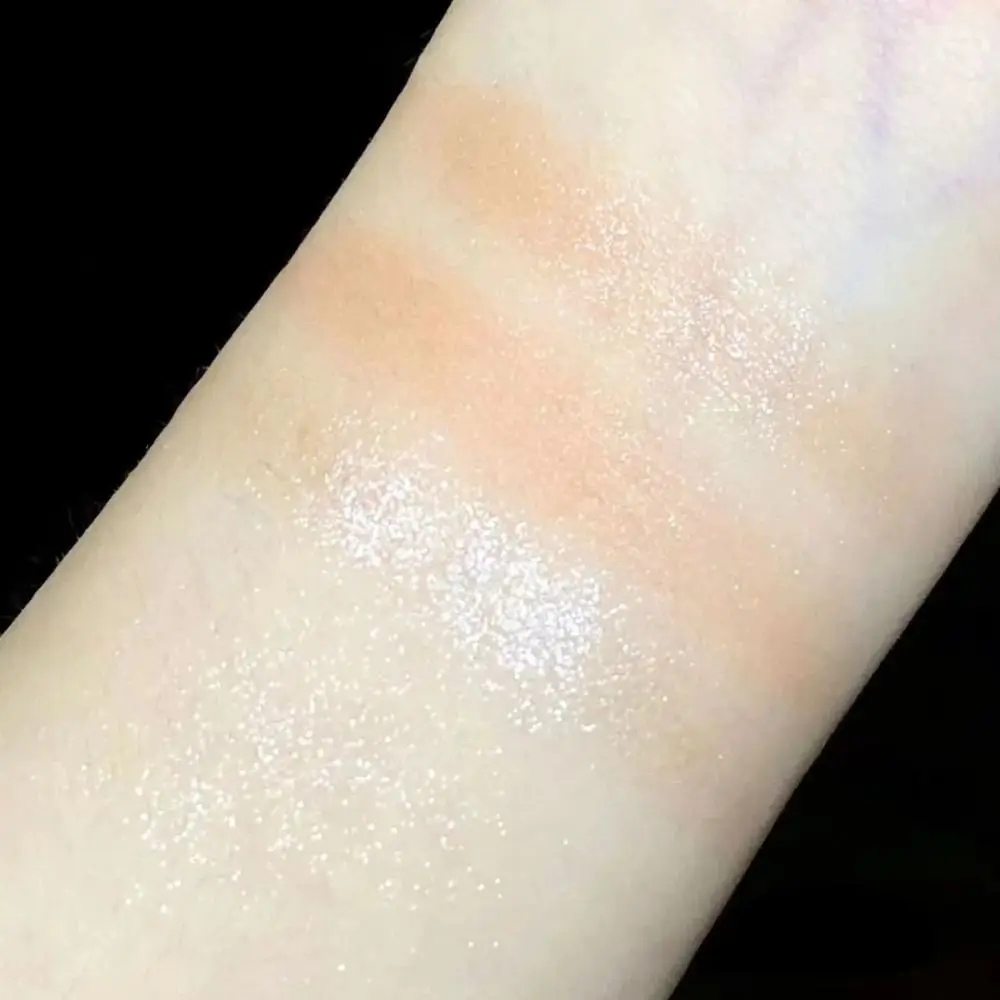 3D Embossed Highlighter Pó Paleta Maquiagem, contorno facial, Shimmer Água Luz Destaque Paleta, Iluminador Cosméticos, 2 cores