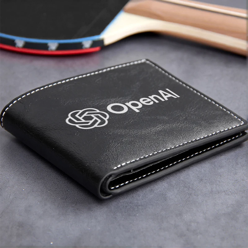 OpenAI Logo Embossed PU Leather Wallet Minimalist Design Lightweight Durable Business Men's Compact Wallet Premium Finish