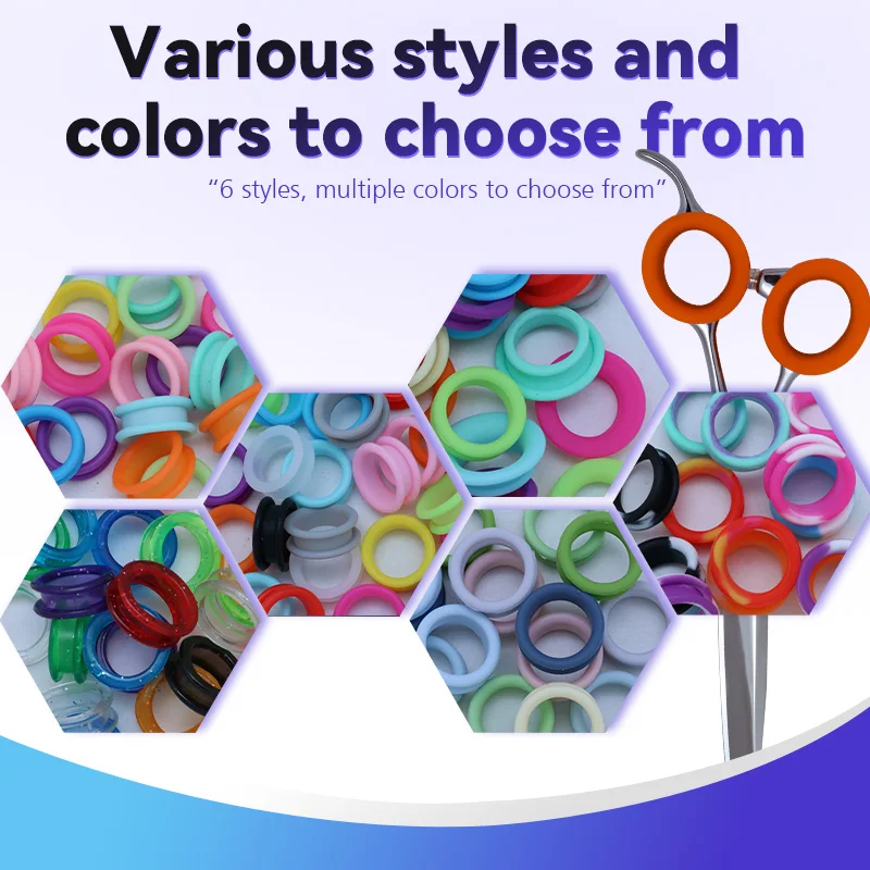 Crane Six Styles Finger Rings High-end Imported Soft Silicone Rings Suitable With Cat And Dog Hair Scissors All Size Shears