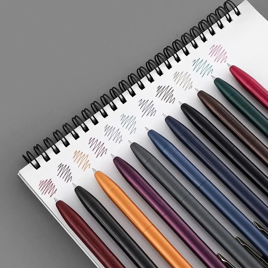 Japan Zebra Sarasa JJ57 Refreshed Edition Gel Pen,Lightweight Metal Body,Smooth Click,0.5mm Low Center For Journal,Meeting Notes
