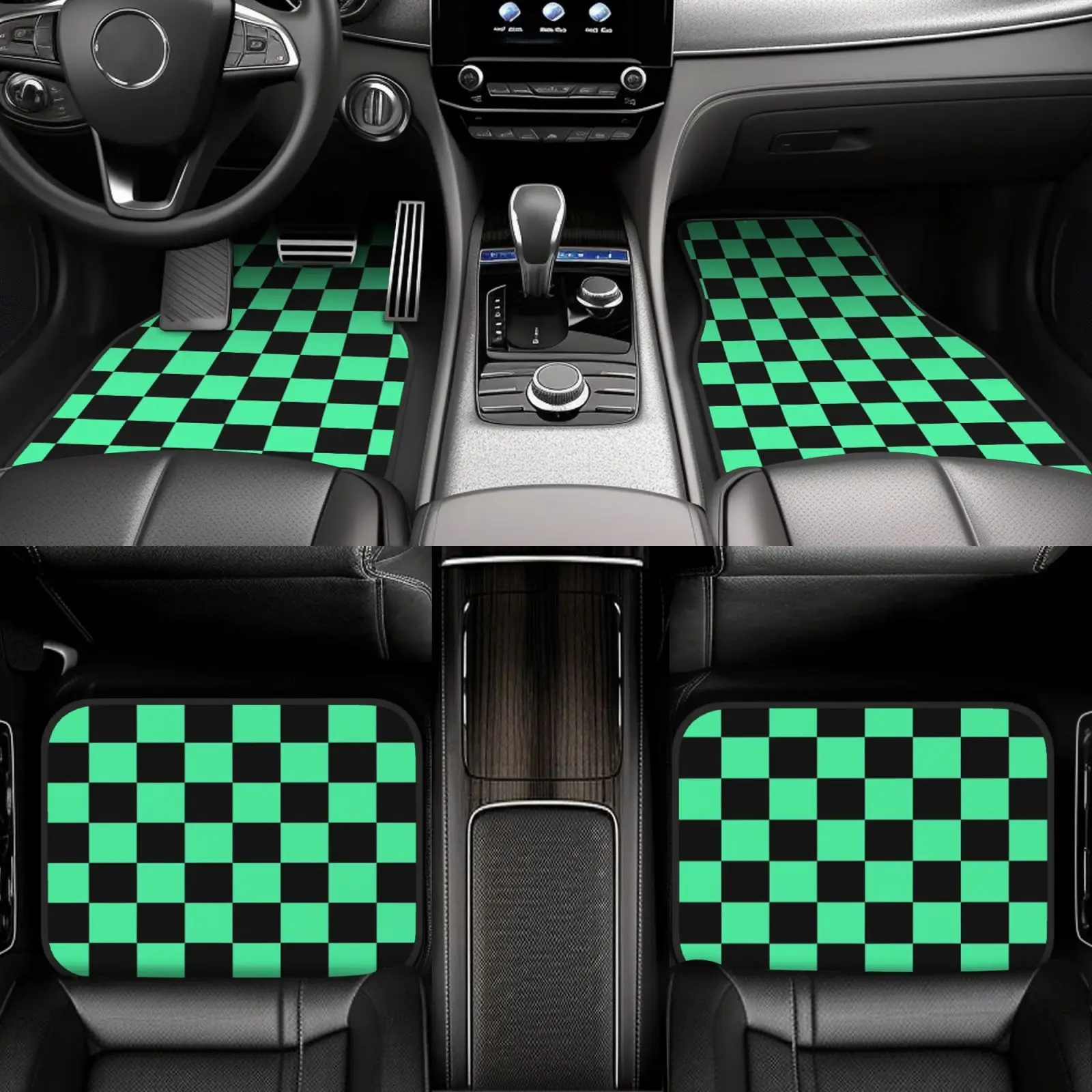 1pc Animal Skeleton Crown Checkered Cartoon Striped Universal Car Floor Mat Suitable For Your Car Interior Decoration - Non-slip