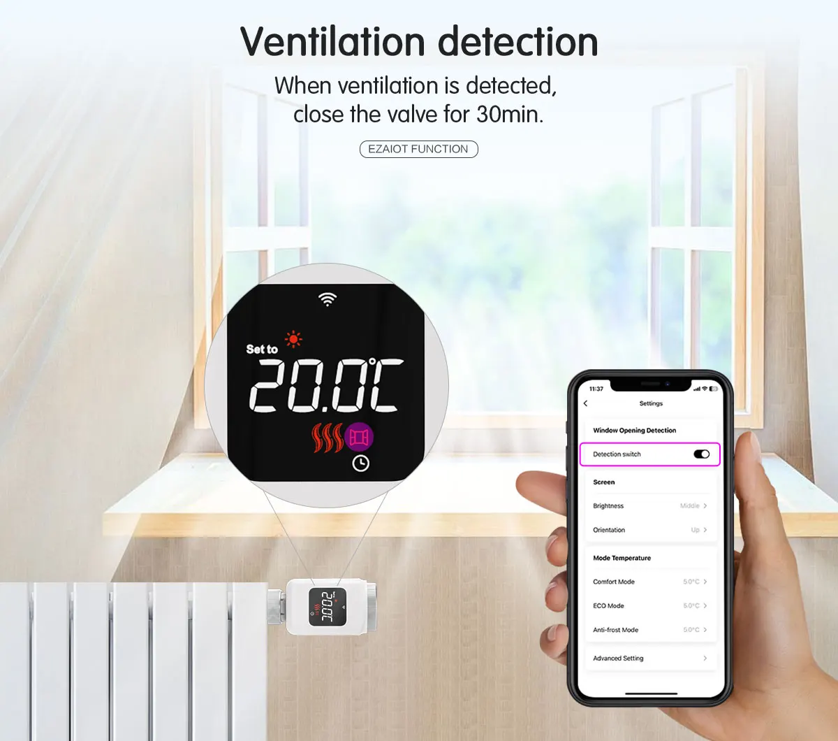 WLAN-Thermostatventil Tuya Smart TRV Programmierbarer Stellantrieb Thermostat Temperaturregler Alexa Google Home – Detail 8