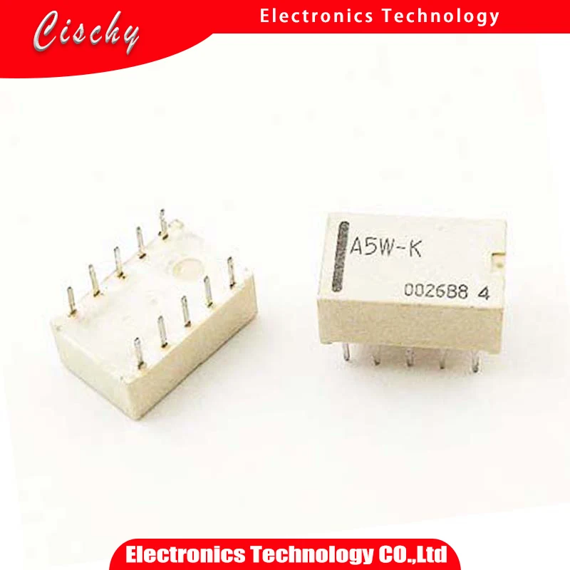 1pcs/lot Relay A5W-K A12W-K A24W-K 5VDC 12VDC 24VDC 10-pin 5V 12V 24V DIP-10