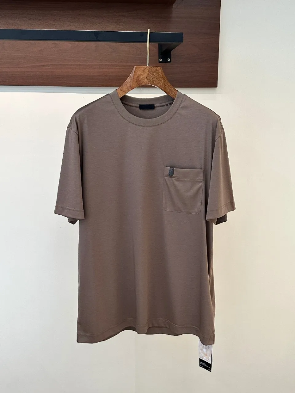 Old Money Style 2026 Spring Summer New Mens Mulberry Silk Cool Mercerized Double-sided Solid Round Neck Short Sleeve T-Shirt