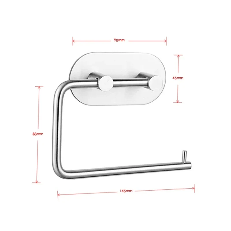 304 스테인레스 스틸 고무 후크 욕실 액세서리 세트, 수건 후크 티슈 거치대 욕실 용품, 고강도 접착제