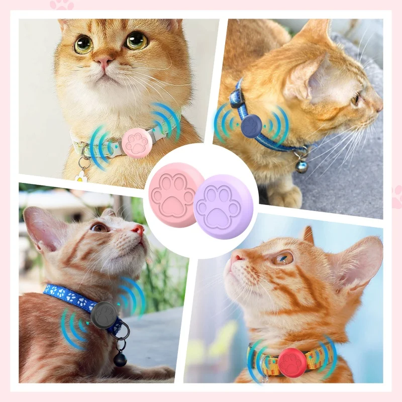 Case for Apple Airtags Protective Cover Adjustable Waterproof Anti-Lost Holder for Airtag With Reflective Cat/Dog/Pet Collars