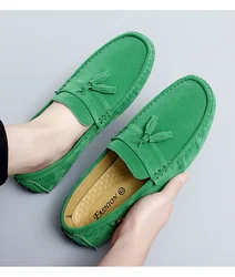 Driving Shoes Men Loafers Soft Moccasins High Quality Spring Autumn  Leather Shoes Men Warm Flats  36-48 Moccasins  sneakers