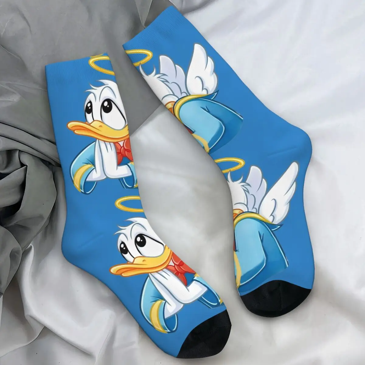 

Забавные чулки с героями мультфильмов «Дональд Дак», носки унисекс, теплые мягкие забавные носки, зимние носки для бега, защита от пота, графические носки, подарок