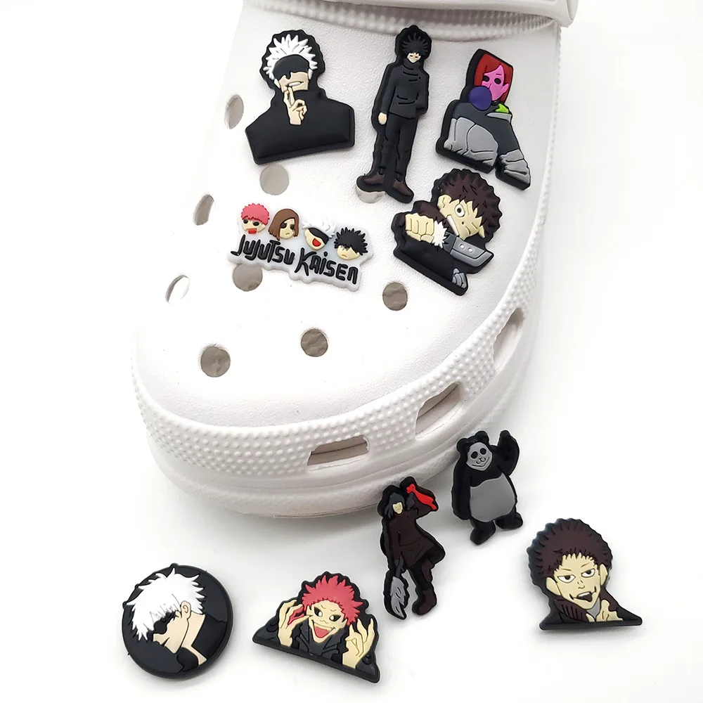 Jujutsu Kaisen Series Shoe Charms for Clogs Bubble Slides Sandals Cartoon PVC Shoe Decorations Accessories Shoe Accessories