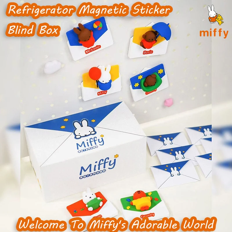 

Refrigerator Magnetic Sticker Kawaii Miffy Cartoon Envelope Series Stereoscopic Home Ornaments Anime Accessories Perfect Present