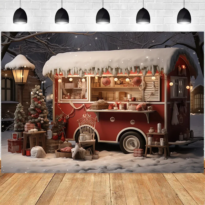 

Christmas Day New Year Photography Backdrops Fireplace Xmas Trees Gifts Snow Winter Holiday Party Deco Photo Background XU-07