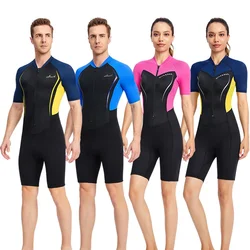 1.5 MM Kalınlaşmak Wetsuit Erkek Kadın Neopren Tek Parça Kısa Hızlı Kuru Sörf Takım Elbise Plaj Yüzme Tüplü dalgıç kıyafeti Mayo