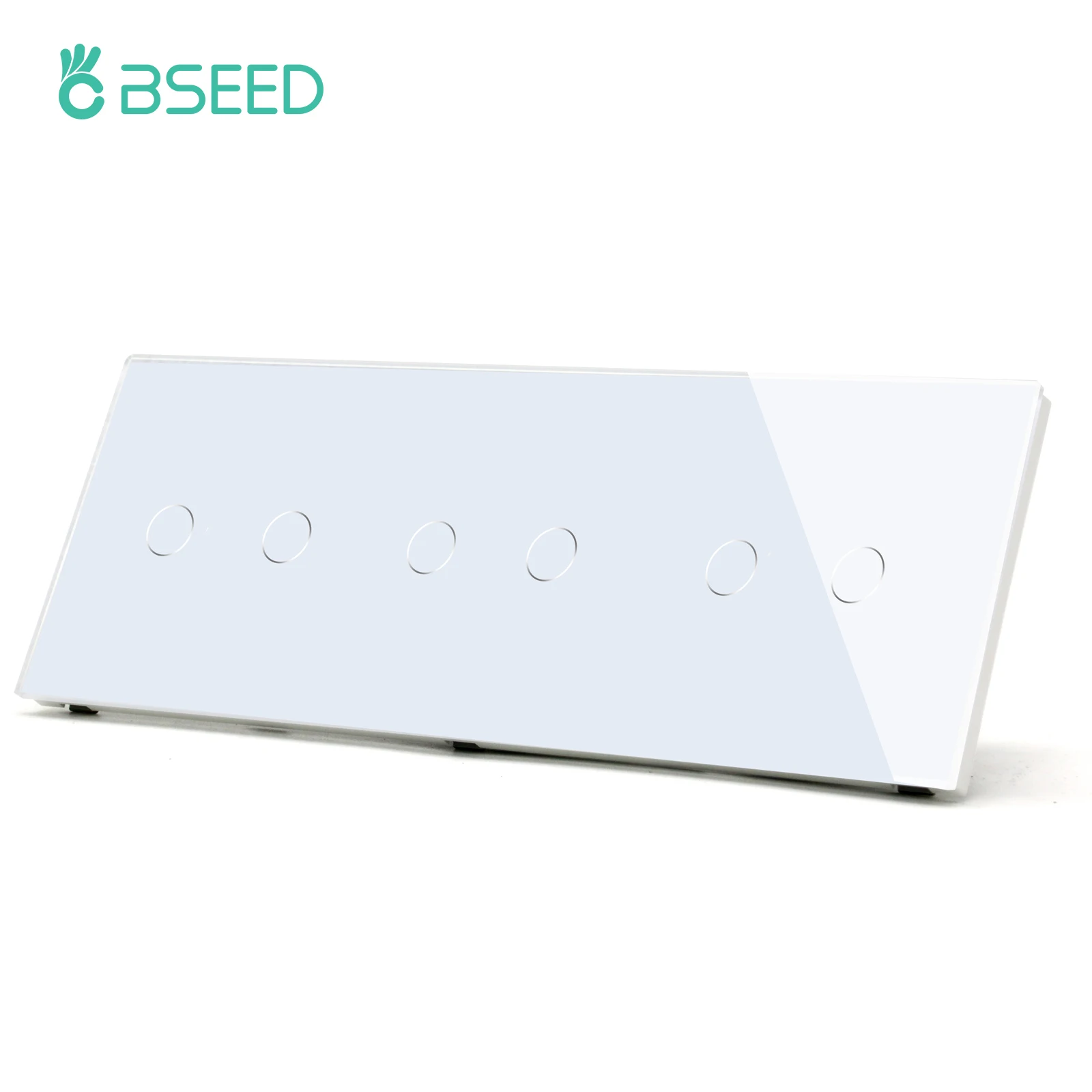 BSEED Touch Lichtschakelaars LED-achtergrondverlichting EU-wandcontactdozen Schakelaars Glazen paneel Max. belasting 300W 1/2/3-voudig 1-weg LED-lichtschakelaars