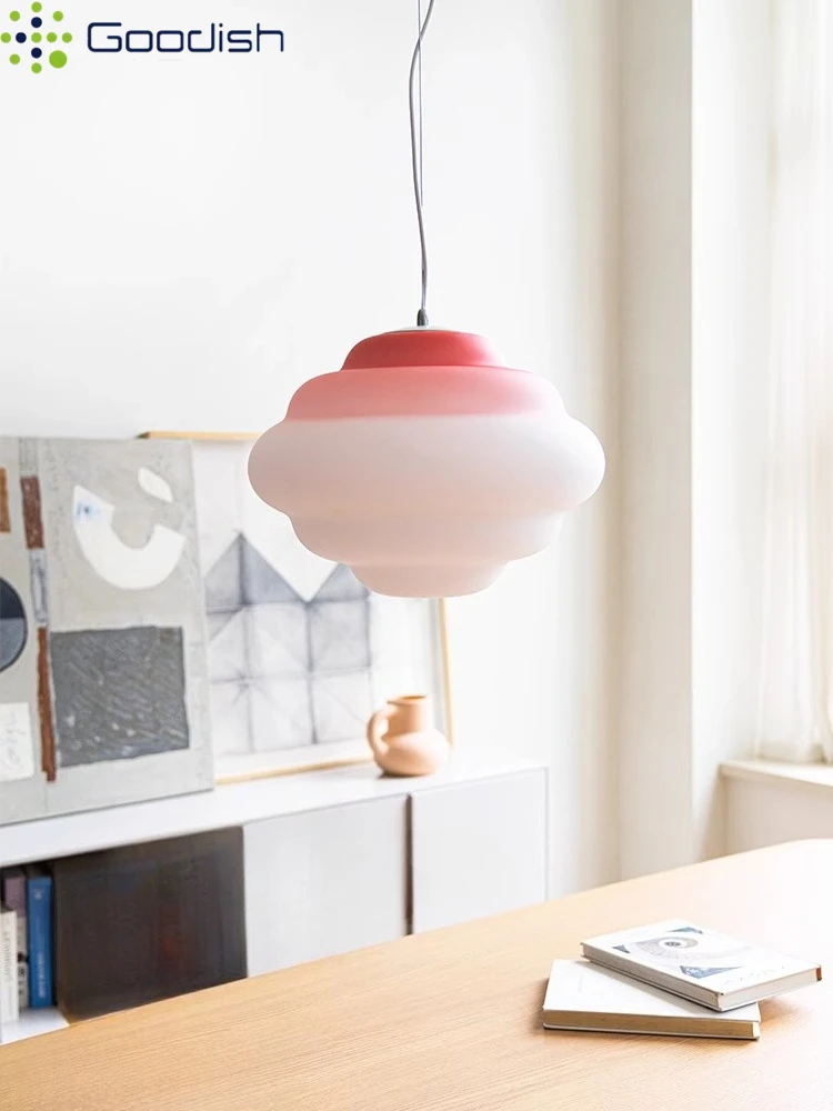Wabi-sabi Janpanese Gradient Cloud Color Ball shaped LED Pendant Light Art Indoor Lamp for Restaurant Home Decoration Chandelier