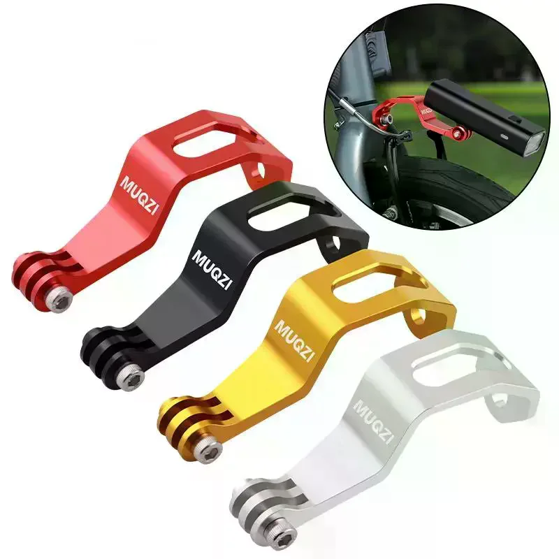 1 Set Aluminum Alloy Bike Headlight Mount Folding Bike Fork Mount For Flashlight Sport Camera Bicycle Front Light Mount Bracket