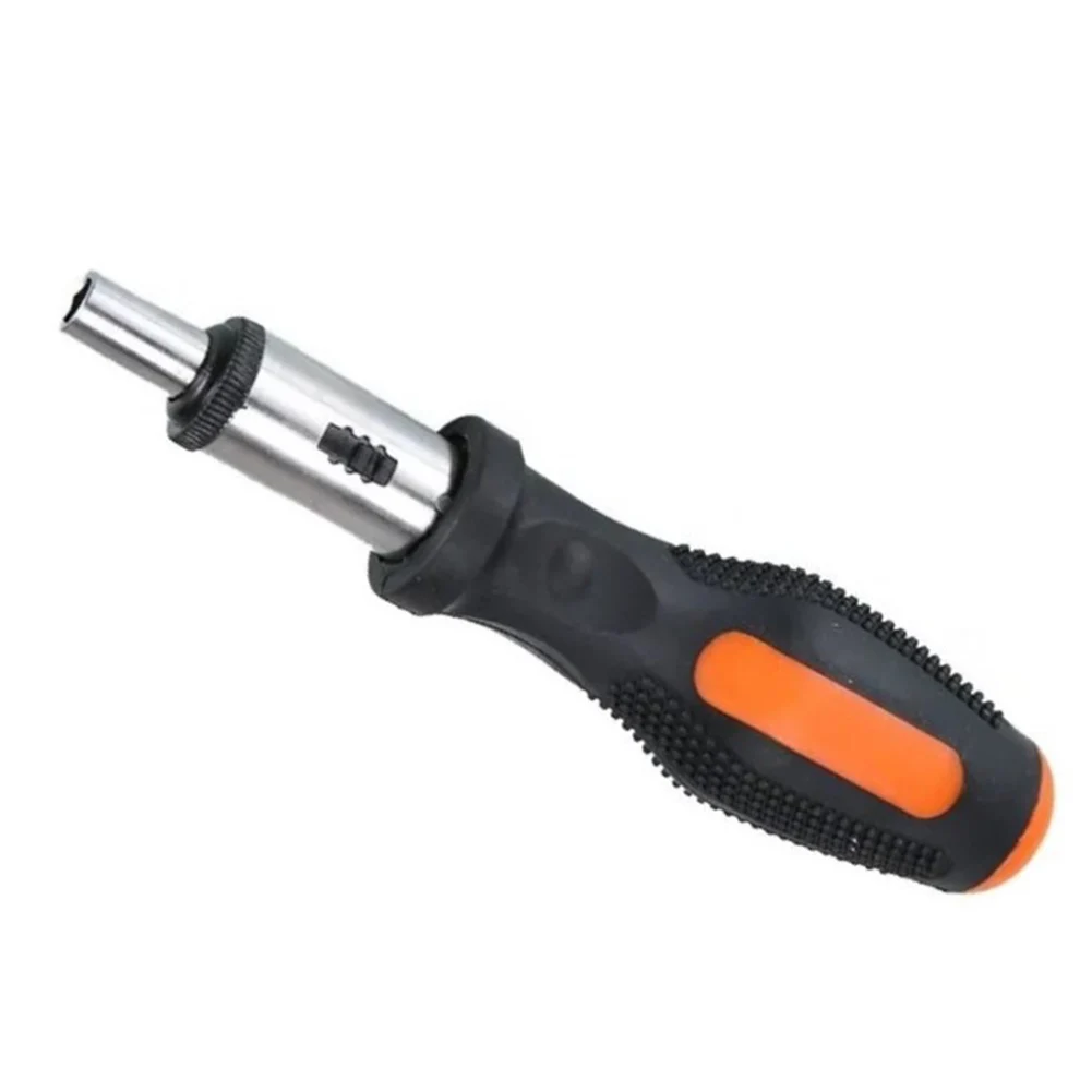 High Torque Straight Ratchet Screwdriver Handle For 1/4 Inch Bits Socket Extension Rod Ergonomic Grip Repair Hand Tool