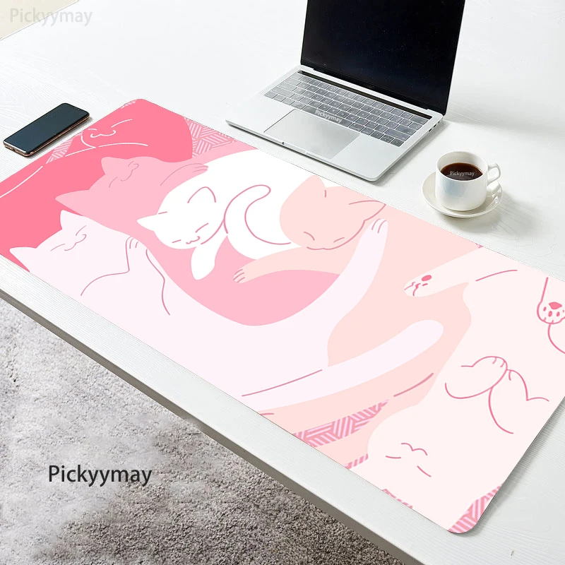 Cat Paw Large Pink Mouse Pad Kawaii Anime Mousepad Gamer Office tastiera in gomma Mause Desk Mat Table Mausepad Carpet antiscivolo