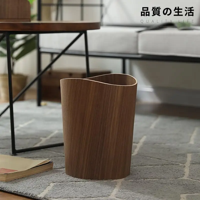 

Japanese-style wooden trash can, simple household creative storage bucket, living room bedroom trash can, office paper basket