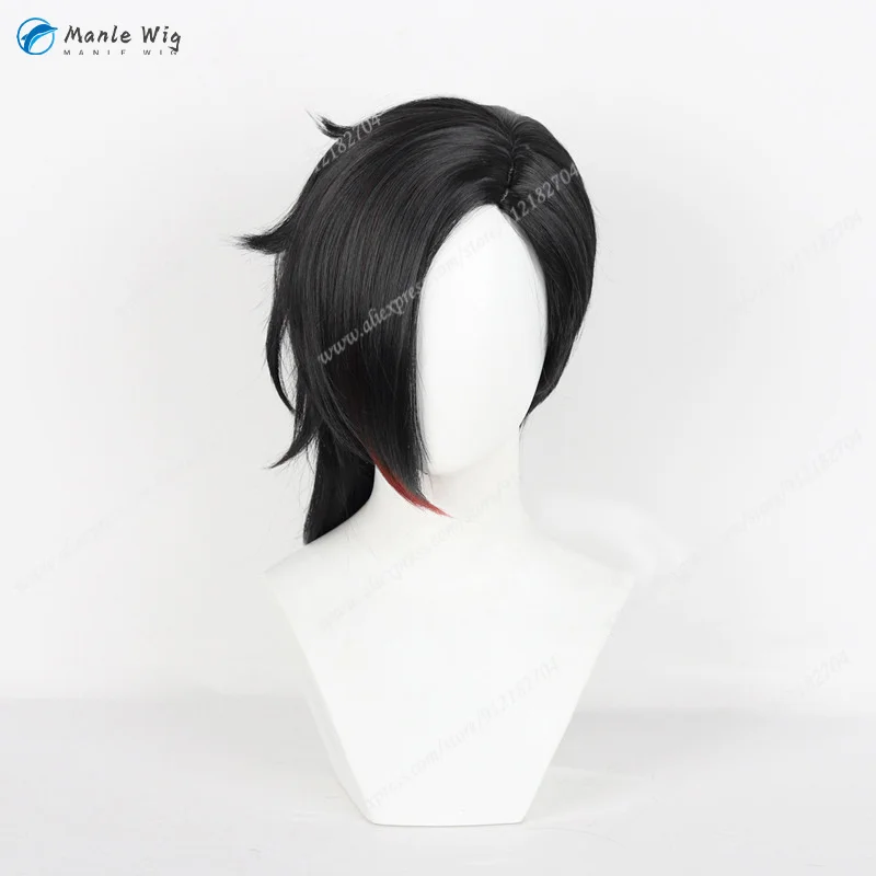 Game LOL Arcane 2 Vi Cosplay Wig VI 45cm Long Black Red Gradient Wigs Quality Heat Resistant Synthetic Hair Halloween Anime Wigs