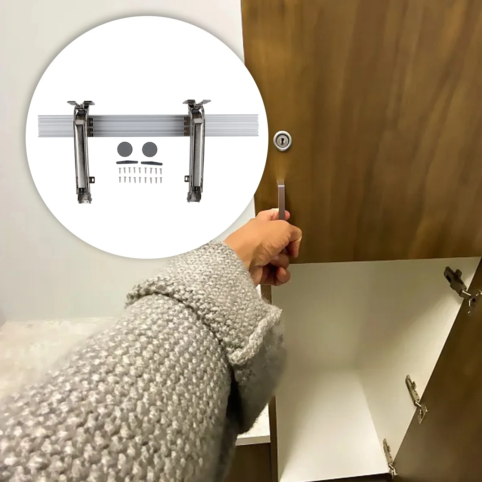 Connecting Rod 58cm Sliding Door Hinge Innovative Design Load Capacity 9kg Screw Fixing Method Adjustable Door Width