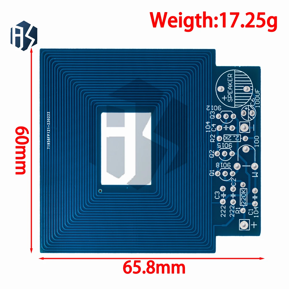 조립되지 않은 금속 탐지기 키트 – 3V-5V DC 센서 보드(PCB, 버저, 커패시터 포함)