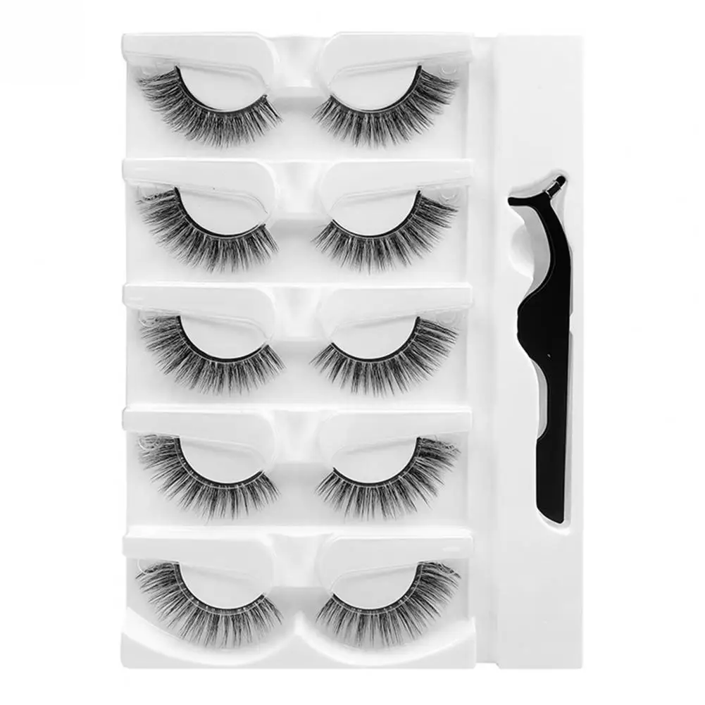 5Pairs/Set False Eyelash Reusable Self-Adhesive Natural Messy Fake Eyelashes Makeup Tool for Girl Eyelashes Extension