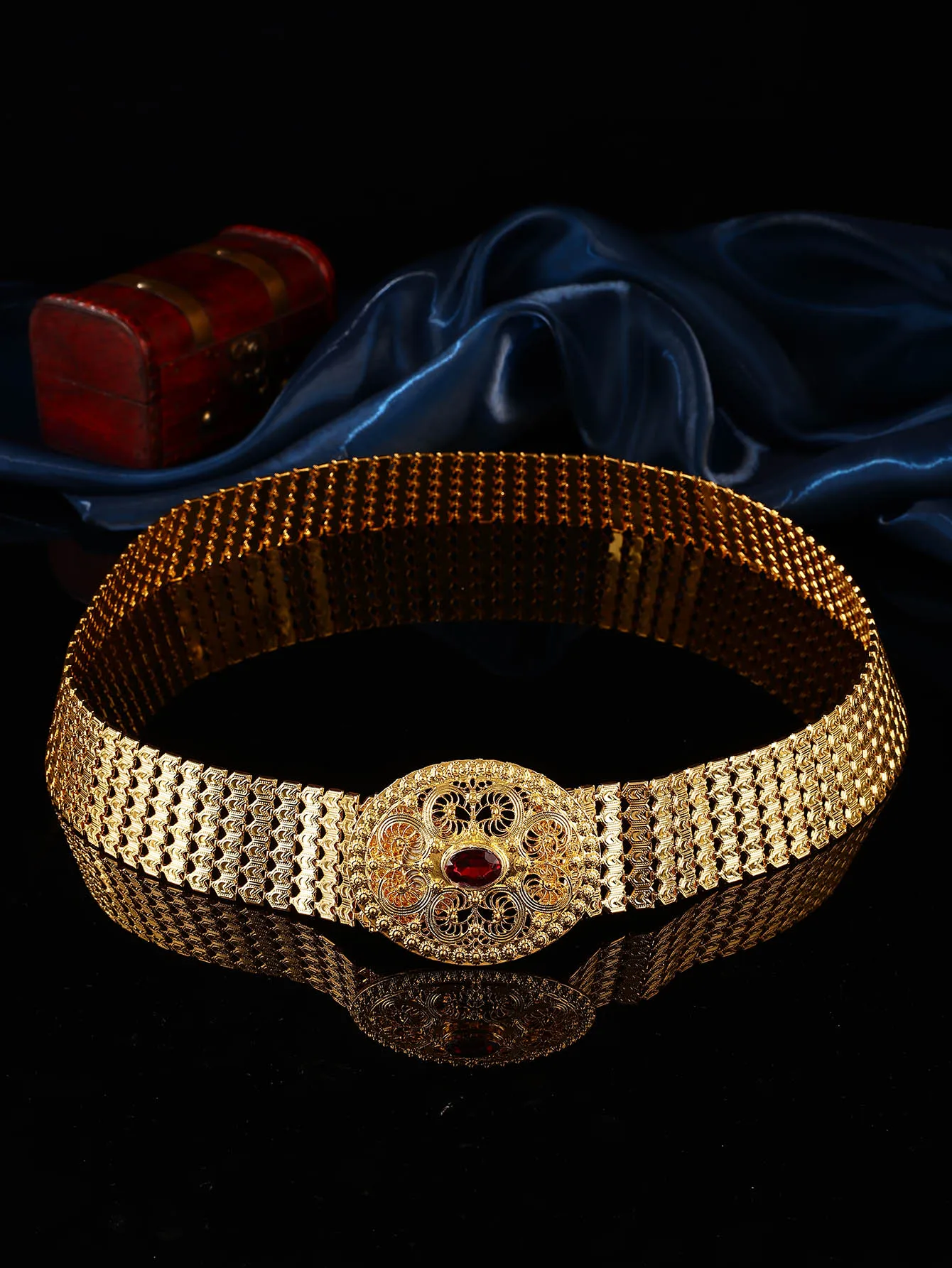 1 Piece of Arab Lady's Evening Gown Belt, Inlaid with Artificial Gemstones, Bride's Wedding Jewelry Waist Chain