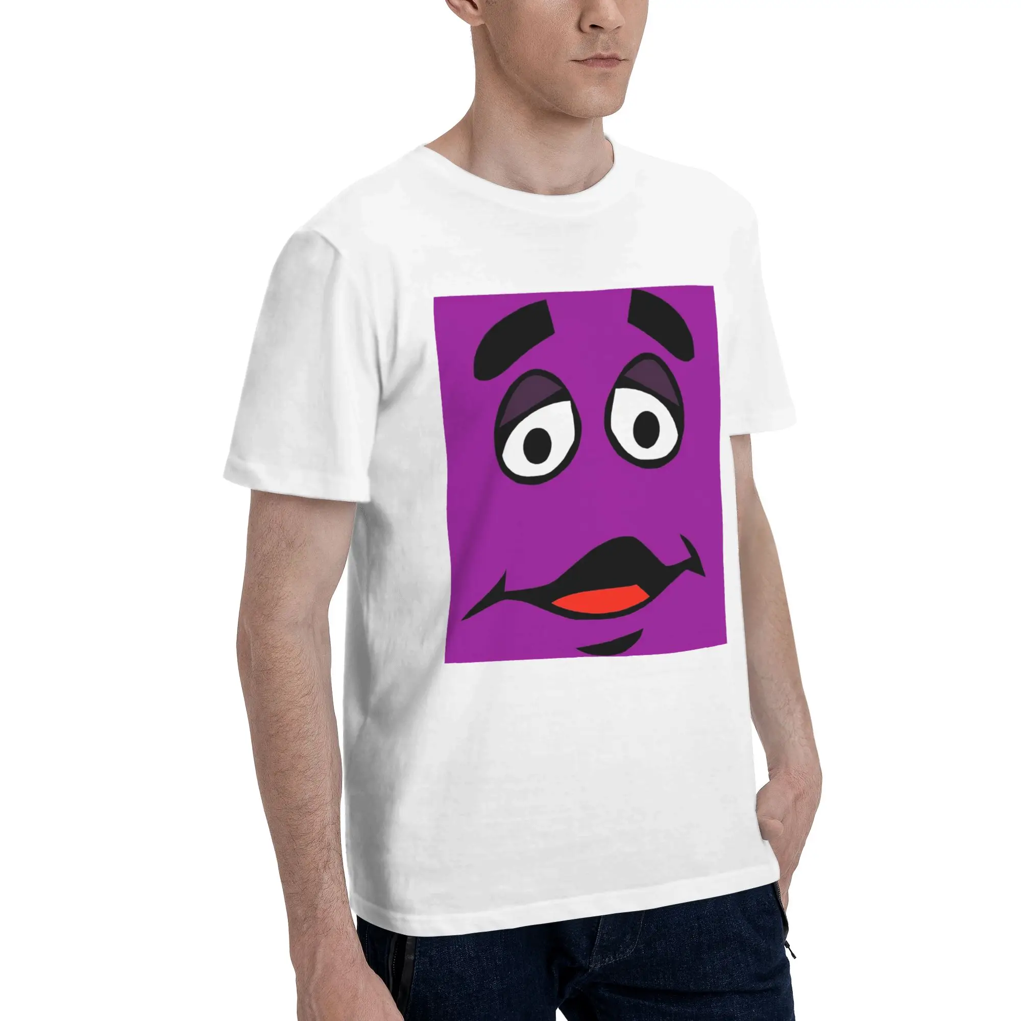 

Мужская футболка с мультяшным дизайном Гримаса, футболки больших размеров, мужские хлопковые футболки с круглым вырезом, короткие летние мужские футболки