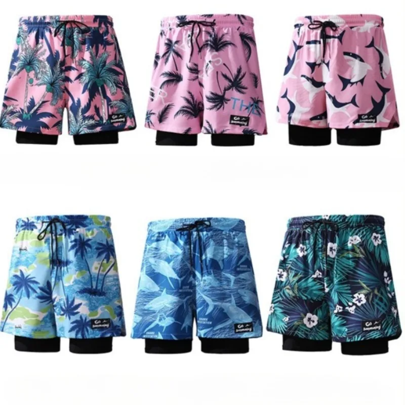 

Summer Printed Swiming Pants Quick Drying Plus Size Shorts Swimming Trunks Beach Pants Men Casual Pants Sports Shorts