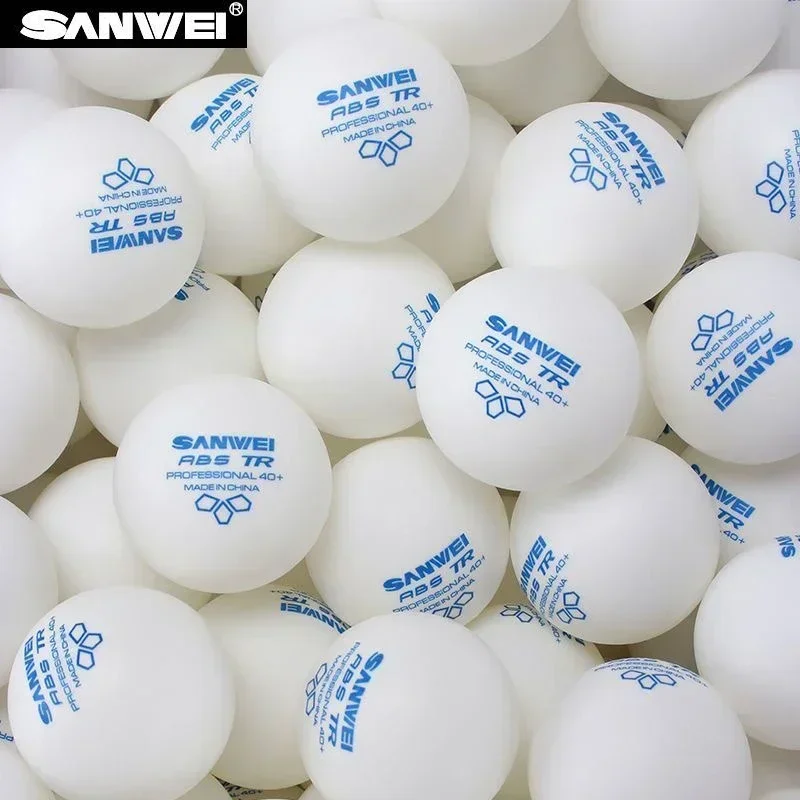 50Pcs Table Tennis Balls SANWEI TR 3-Star White New ABS Plastic Material 40+ Professional Ping Pong Ball for Club Training Balls