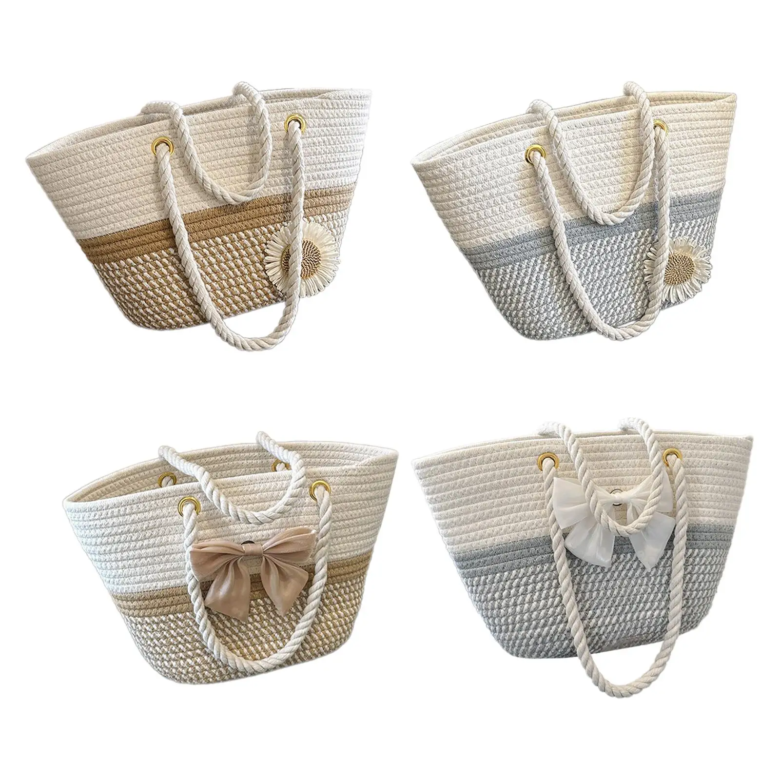 Woven Tote Bag Summer Storage Bag Shopping Bag Street Boho Fashionable Purse