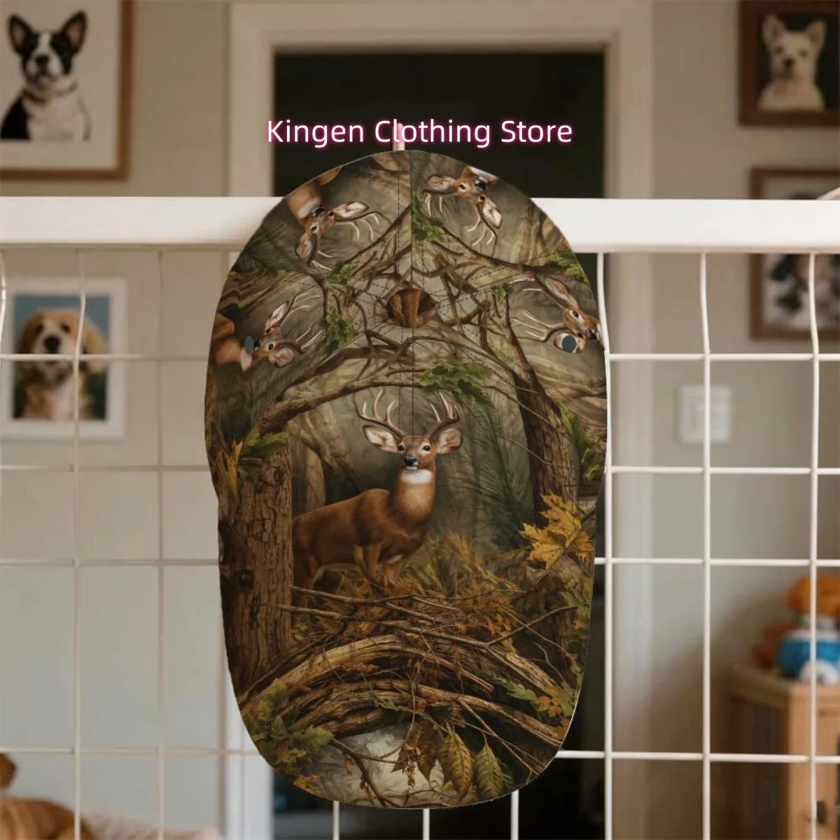 1pc Forest Stag Autumn Woodland Baseball Cap Christmas Gift Foldable Sports Cap Skateboarding Gift for Mom Full Print Pattern Li