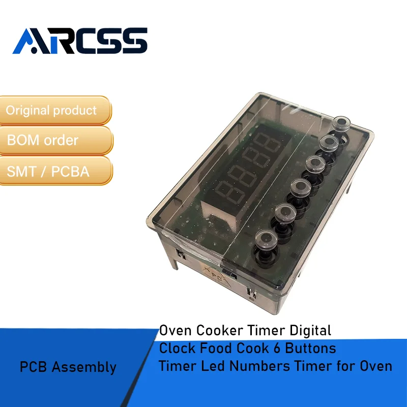 مؤقت طباخ الفرن، ساعة رقمية للطهي بالطعام، 6 أزرار، مؤقت أرقام LED للفرن