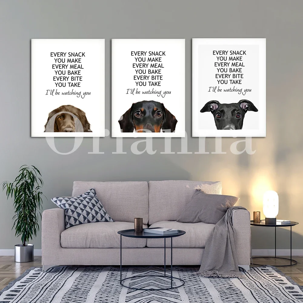 Dog Rules Red Fox White Labrador Cockapoo Black Greyhound Cocker Spaniel Funny Pet Wall Art Canvas Prints Posters Decor Painting