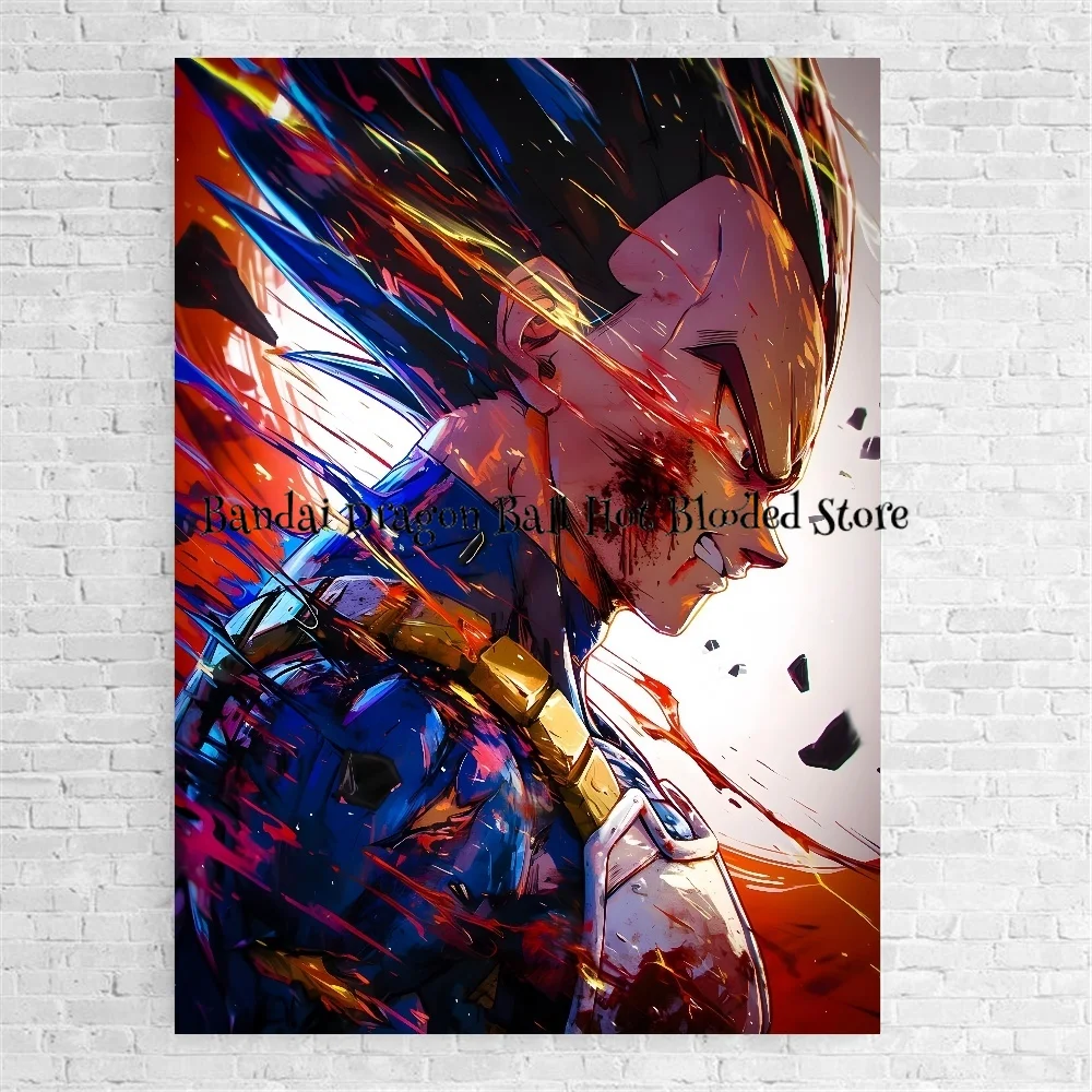 Hot-blooded Anime Figures Dragon Ball Super Saiyan Goku Gohan Vegeta HD Poster Art Picture Living Home Decorative Painting Gift