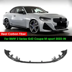 For BMW 2 Series G42 Coupe M-sport 2022-IN 3 Pecies Real Carbon Fiber Front Bumper Lip Splitter Canards Lips Car Accessories