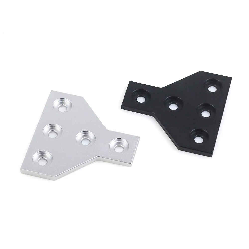 4Pcs T Shape 5 Hole Corner Bracket 90 Degree Joint Board Plate Connection Joining Connector for 2020 Aluminum Extrusion Profiles