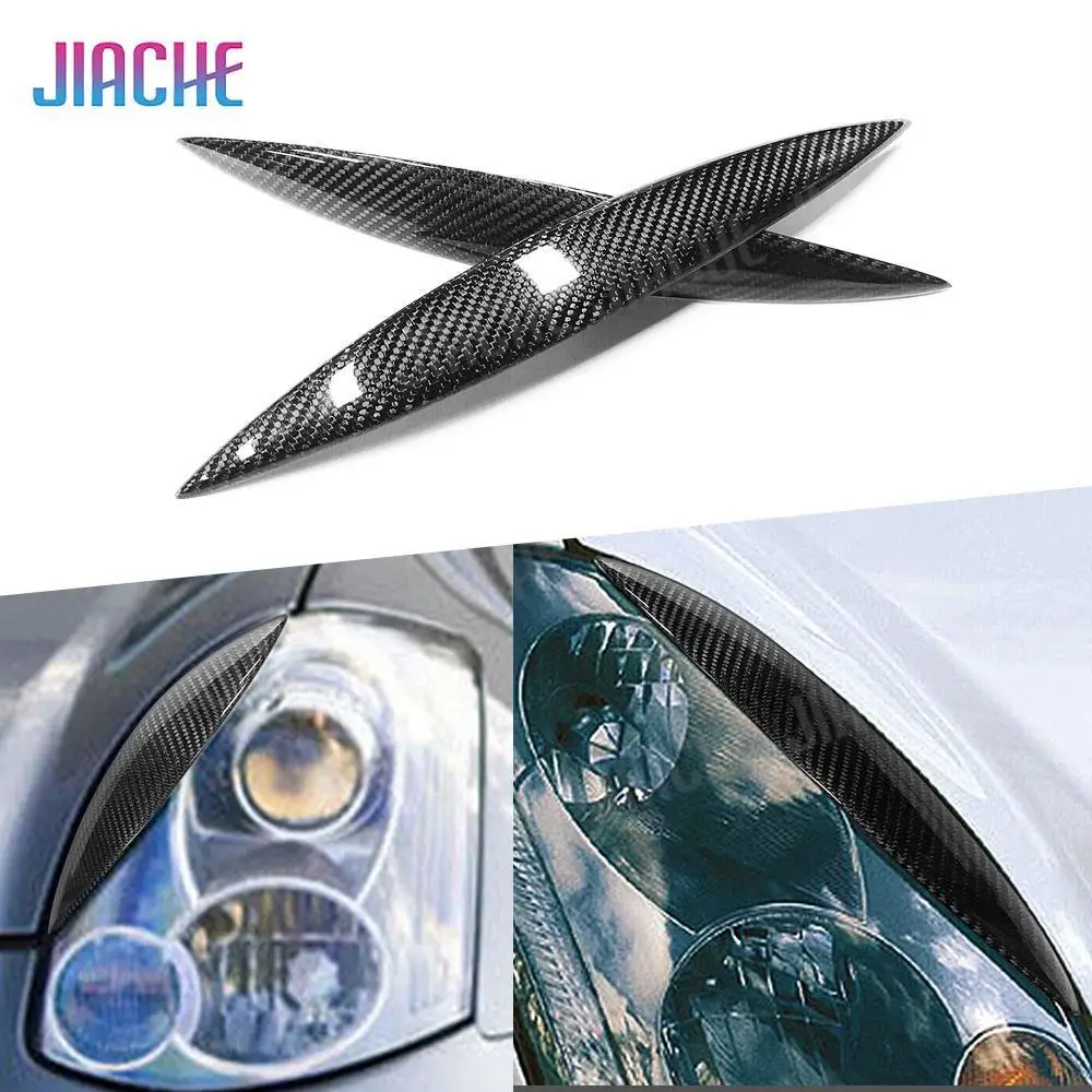 

Carbon Fiber Car Headlight Eyebrows Cover For Infiniti G35 V35 2002-2007 FRP Black Primers Front Lamp Stick Eyelids Bodykit