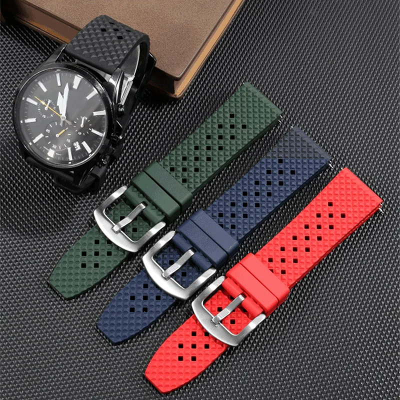 

Fluorine Rubber Watch Band 18mm 20mm 22mm 24mm Quick Release Strap Women Men Sport Diving Bracelet for Each Brand Watches